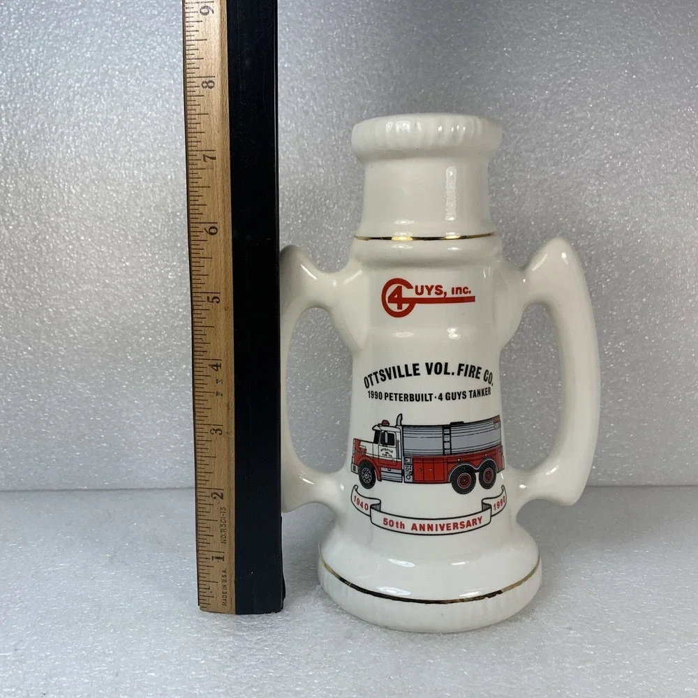 Ottsville Fire Co, 1989 Pierce Arrow Engine, 1990 Peterbuilt 4 Guys Tanker Vase